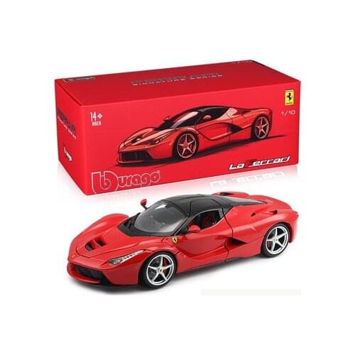 1:18 Bburago LaFerrari Red Black Fine Edition Hardcover Sport Car High Simulator Alloy Model Car Door Open Wheel Roatation Gift