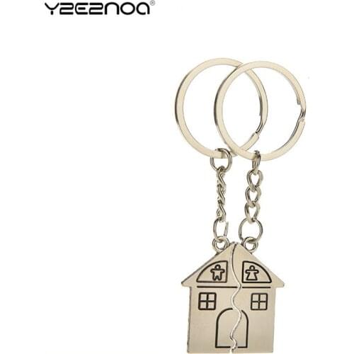 1pair/lot Unisex Woman Man Casual I LOVE YOU Lovers Keychain Warm House Type Couple Key Chain House Key Ring