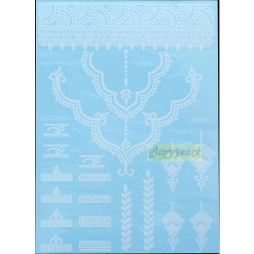 1pc Hot Sale Henna Female Body Art Fake Tattoo Sticker WJ216 Flash Temporary White Color Waterproof Sticker Women Jewelry Tattoo
