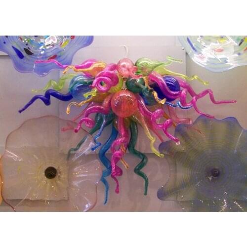 100% Mouth Blown Murano Glass Chandelier Multi Colored Modern Coffee Bar Lamp