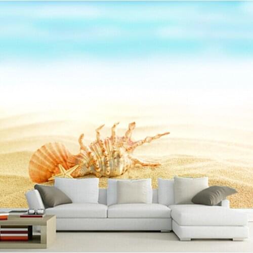 The custom 3D murals, 3D beautiful Shells and Sand papel de parede ,cafe wall living room sofa TV wall bedroom wall paper