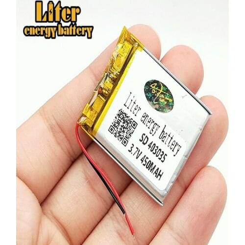 403035 450mAh 3.7V Replacement Li-ion Lithium Polymer Battery Lipo Batteries Cells for MP3 MP4 GPS MP5 Toys Smart Watch