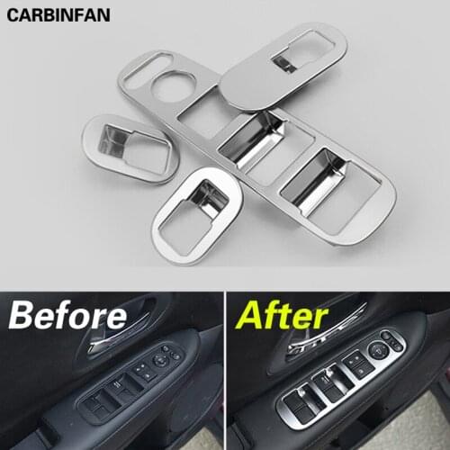 ACCESSORIES Sticker FOR HONDA 2014 2015 2016 VEZEL HR-V CHROME INNER INSIDE WINDOW SWITCH PANEL COVER TRIM FRAME MOLDING 4 DOOR