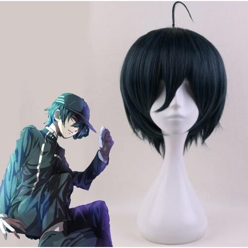 Anime Danganronpa 3 Cosplay Wigs Saihara Shuichi Cosplay Ahoge Wig Heat Resistant Synthetic Wig Halloween Carnival Party Wig