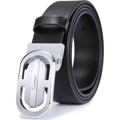 Ciartuar Men Belt Genuine Leather Male Business Casual High Quality Belt Luxury Gold Strap Solid Copper Smooth Buckle Waist