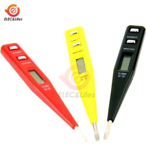 AC DC 12V-250V Voltage Tester Pen LCD Digital AC/DC Voltage Detector Continuity Voltage Monitoring Inductance Detector Sensor