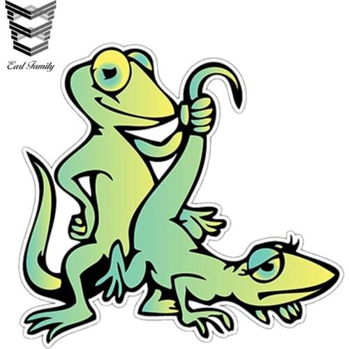 EARLFAMILY 4" x 5" Gecko Lizard Sex Adult Funny Car Bumper Window Decor Vinyl Sticker Decal Waterproof Car Styling Accessories