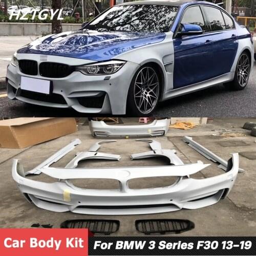 FRP Unpainted Front Rear Bumper Fender Side Skirts Car Body Kit For BMW 3 Series F30 F35 Modfiy M3 Wide Style 2013-2019
