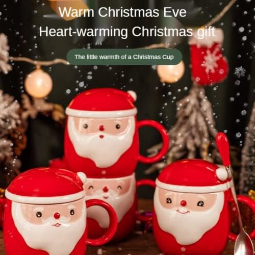 Nordic Ceramic Cup Korean Style Mugs Christmas Cup Cartoon Coffee Mugs Creative Santa Claus Cup Milk Mugs Christmas Lovers Gifts