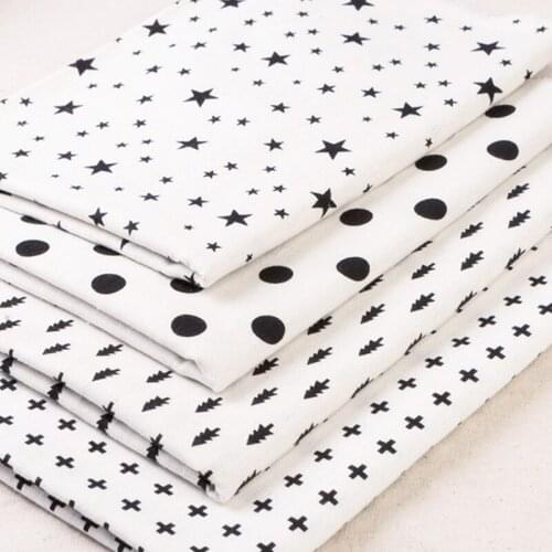 Linen Cotton fabric printing Dots Cotton Cloth for DIY Handmade Textile Sewing Patchwork For Bags Dress Clothes