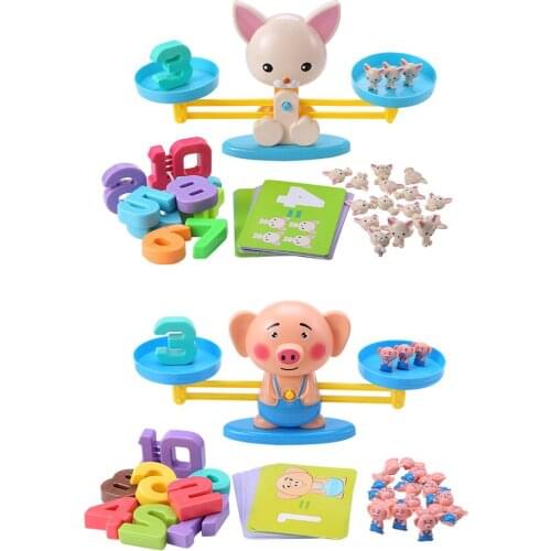 Montessori Math Toy Digital Monkey Balance Scale Educational Math Penguin Balancing Scale Number Board Game Kids Learning Toys