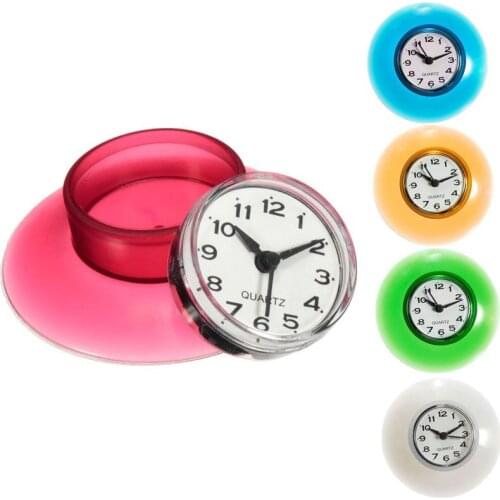 Mini Minute Multicolor Wall Clock Waterproof Shower Clock Bathroom Supplies Suction Kitchen Tools Osculum Type
