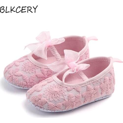 Fashion Baby Girls Crib Shoes Newborn First Steps Toddler Flower Bow Loafers Infant Tenis for 1 Year Old Footwear Doll Shoe Gift