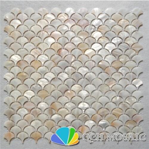 Natural color mother of pearl mosaic tile for kitchen backsplash and bathroom wall tile 11 square feet/lot fan pattern