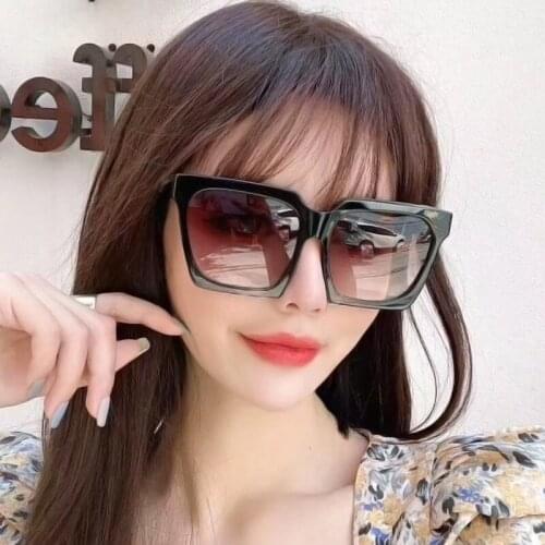 New Oversized Square Women Sunglasses Anti-reflective Mirror Fashion Vintage Sun Glasses Men Plastic Glasses Brands Design Uv400