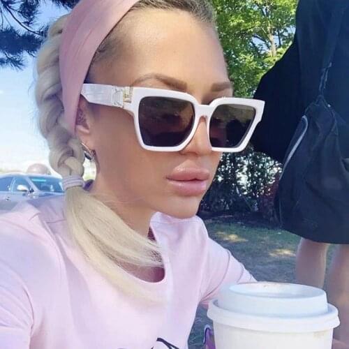 New Fashion Luxury Brand Designer Oversized Square Sunglasses Men Women Vintage Shield Steampunk Sun Glasses For Female UV400