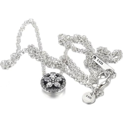 S925 Necklace For Women Sparkling Flower Necklace Girl Fashhion Choker fit Lady Jewelry