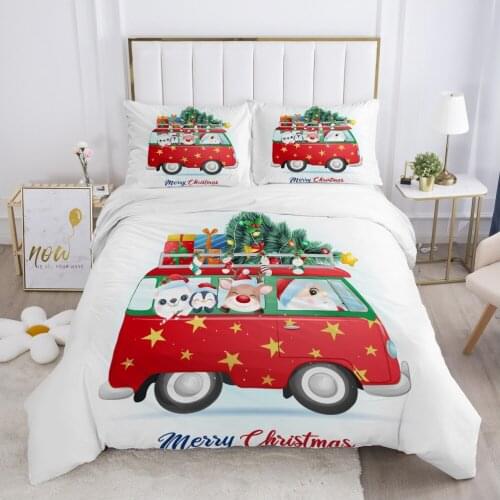 Children Bedding set for Kids Baby Child Girls boy140x200 Single Quilt/Comfortable/Duvet Cover Set Bed Linens Cute Christmas car