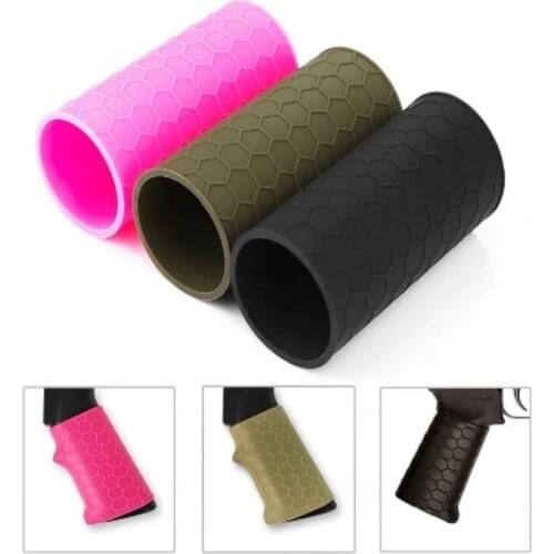 Anti Slip Covert Clutch Tactical Hunting Rubber Cover Hand Grip Glove Sleeve