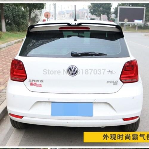 For Volkswagen new Polo Spoiler 2011-2015 ABS Plastic Unpainted Color Rear Spoiler Wing Trunk Lid Cover Car Styling