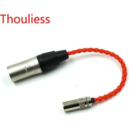 Thouliess 4.4mm Female to 4pin XLR Balanced Male Audio Adapter Cable UPOCC Single Crystal Copper Silver Plated Connector Orange