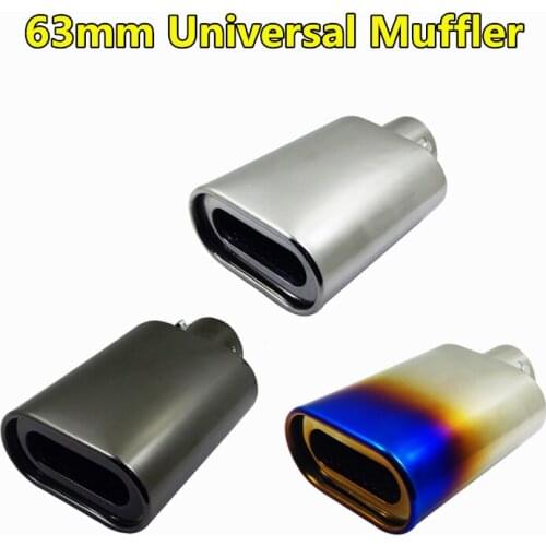 3 Colors 63mm Diameter Universal Car Exhaust Pipe End Tip Muffler For Suzuki BYD Elysee Stainless Steel Decoration Tail Throat