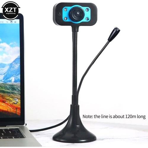 CMOS HD Webcam Web Camera Built-in Microphone View 360 Degree Rotation USB Webcam for Home Computer PC Office Study Game