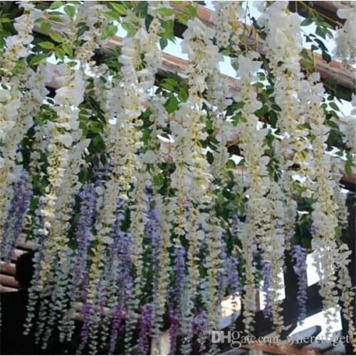 Wisteria Wedding Ideas Elegant Artifical Silk Flower Wisteria Vine Wedding Decorations 3forks per piece more quantity more beaut