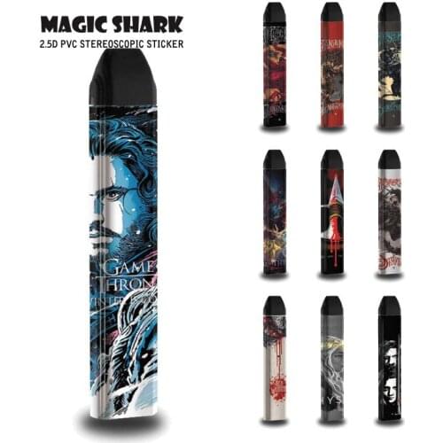 Magic Shark Wolf Dragon Red Wedding High Quality No Fade Sticker Case Film for Uwell Caliburn