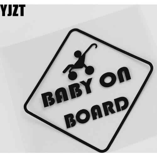 YJZT 14.2CM*14.1CM Cartoon Baby On Board Vinyl Decal Bumper Vinyl Car Sticker 13C-0025