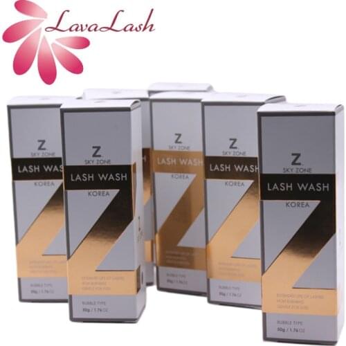 10 bottles/lot 50g Eyelash Extensions Foam Sky Zone Lash Wash Mousse Eyelash Cleaner With Brush Beauty shop Makeup Tools Korea