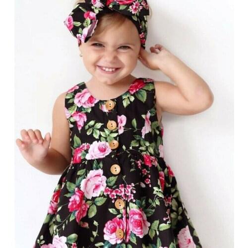2019 boutique girls outfits Toddler Kids Baby Girl Party Princess Floral summer Dress Pageant Clothes Cute Beautiful Flower dres