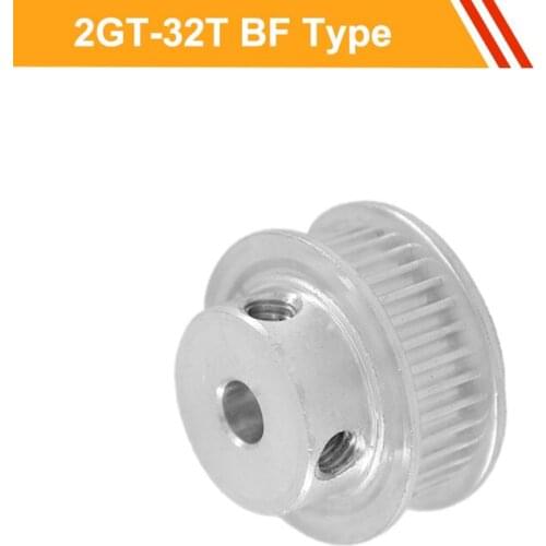 2GT 32T Aluminium Pulley Wheel 7mm/11mm Belt Width 2GT Type Tooth Belt Pulley 4/5/6/6.35/7/8/10mm Bore Motor Belt Pulley