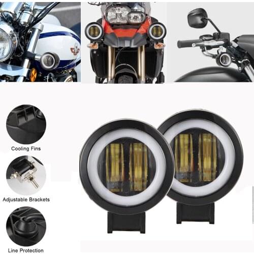 2x 3 Inch 40W Round/Square Off Road Boat Work Motorcycle LED Angel Eye Fog Driving Light