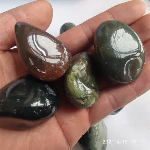 3-5cm Natural Polished Aquatic Plants Agate Weed Agate Mineral Specimens Collection Decorative Agate Healing Reiki Stone