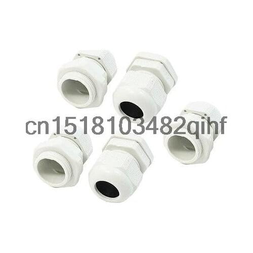 5 Pcs PG16 10mm to 14mm Diameter Cable Glands Fasteners White