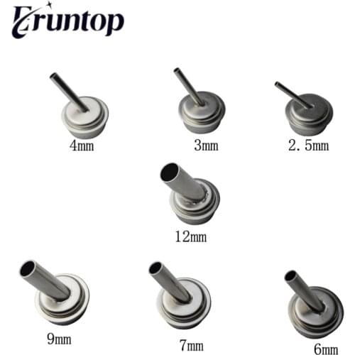 1SET 7pcs 45 Degree Bent Curved Heat Nozzle 2.5/3/4/6/7/9/12mm Hot air Gun Nozzles for QUICK 861DW Soldering Station