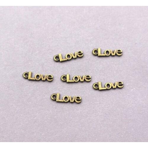 80pcs antique bronze tone love charms Word charms For Jewelry Making