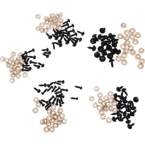 100x Black Eyes Safety Decor Accs for Teddy Bear Dolls Sewing 6-12mm