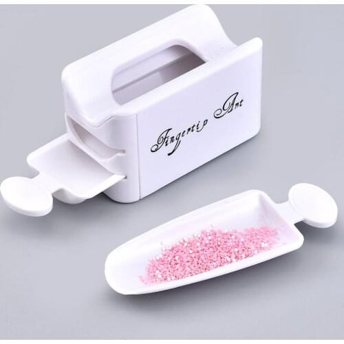 White ABS Double Layer French Powder Box Recycled Nail Powder Storage Box Portable Infiltration Powder Container Nail Tool