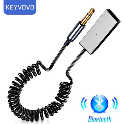 Keyvovo Bluetooth Aux Adapter Wireless Car Receiver USB to 3.5mm Jack Audio Music Mic Handsfree Adapter for Car Speaker Dongle