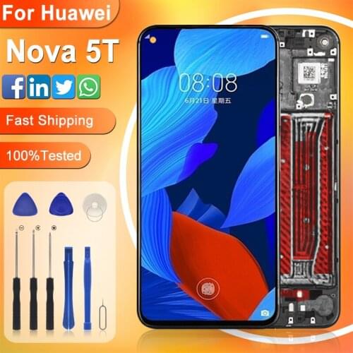 Catteny YAL-L21 LCD For Huawei NOVA 5T Display With Touch Panel Digitizer Assembly YAL-L61 YAL-L71 YAL-L61D Screen With Tools