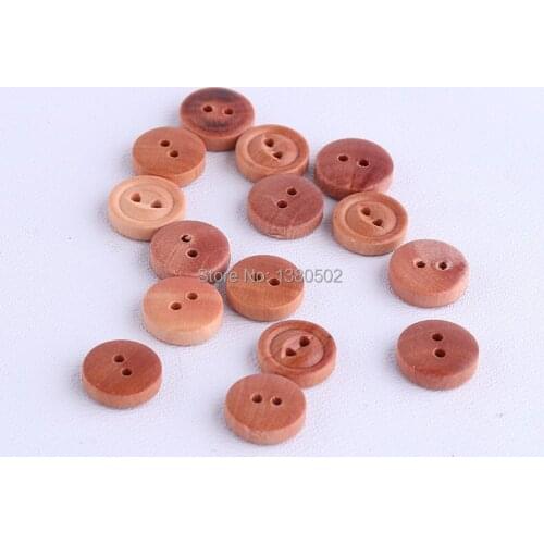 100PCS/lot small size natural color 2Holes 10mm Wood Buttons for garment Sewing tool