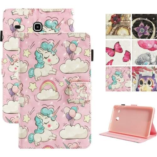 For Tab A6 Case SM-T285 7inch Tablet Case Unicorn Butterfly Stand Funda For Samsung Galaxy Tab A 6 7.0 SM-T280 Protective Cover
