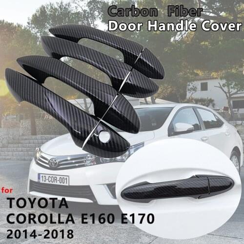 For Toyota Corolla E160 E170 2014 2015 2016 2017 2018 4 PCS Exterior Carbon Fiber Door Handle Cover Catch Trim Car Accessories