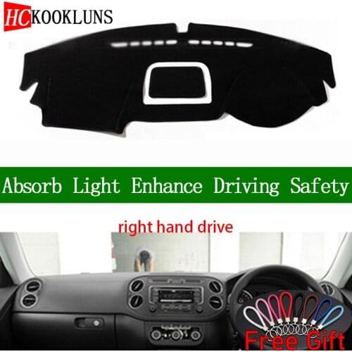 For Volkswagen tiguan 2010 2011 2012 2013 2014-2016 Right Hand Drive Dashboard Cover Car Stickers Dash Mat Interior Accessories