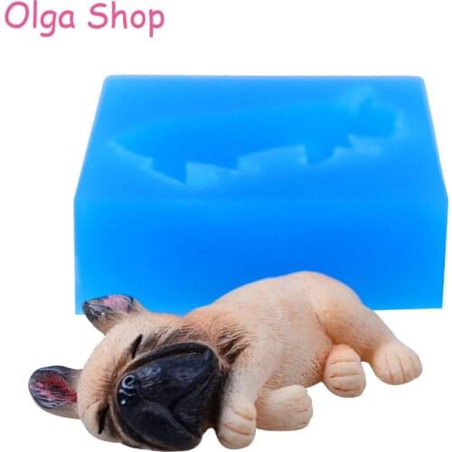 DYL520 46.6mm French bulldog Silicone Push Mold - Cake Topper, Fondant, Dessert, Baking Tools, DIY Handmade, Resin Clay