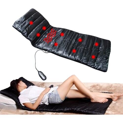 Electric Vibrator Heating Back Neck Massager Mattress Leg Waist Cushion Mat Home Office Relax Bed Pain Relief Health Care