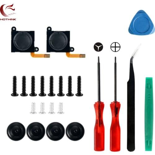 HOTHINK Two Pack Analog 3D joystick kit with opening tools for Nintendo Switch Joy-con Joystick cap screw for NS