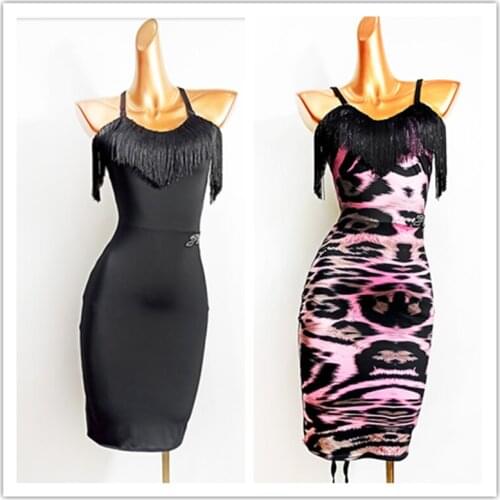Latin dress Latin practice dance leopard latin dress skirt cha cha samba dress size S-XL bachata dress in stock